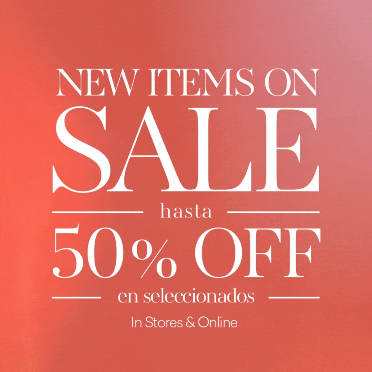 WE ARE ON SALE hasta 40% OFF en seleccionados shop now NUESTROS ELEGIDOS